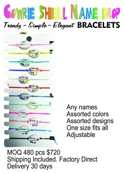 Cowrie Shell Name Drop Bracelets